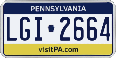 PA license plate LGI2664