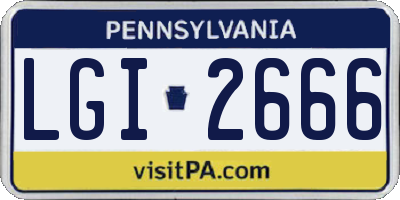 PA license plate LGI2666