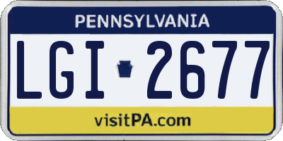 PA license plate LGI2677