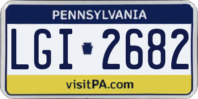 PA license plate LGI2682