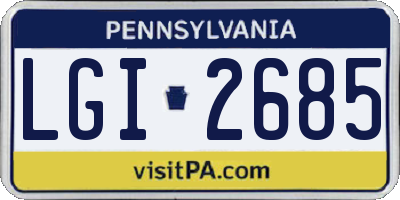 PA license plate LGI2685