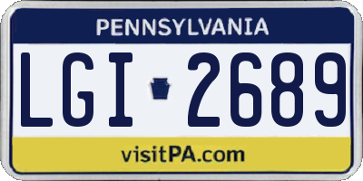 PA license plate LGI2689