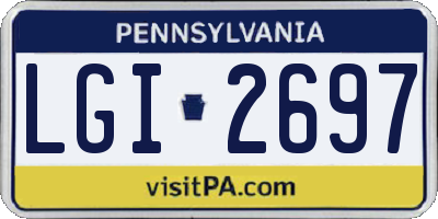 PA license plate LGI2697