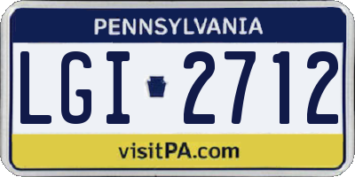 PA license plate LGI2712