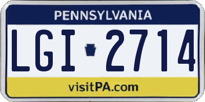 PA license plate LGI2714