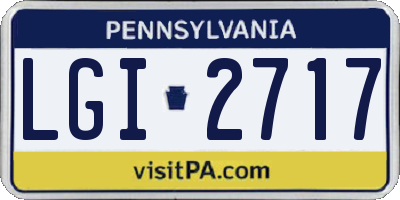 PA license plate LGI2717