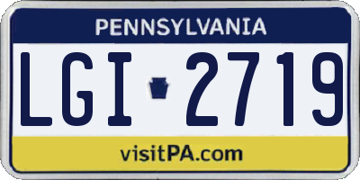 PA license plate LGI2719