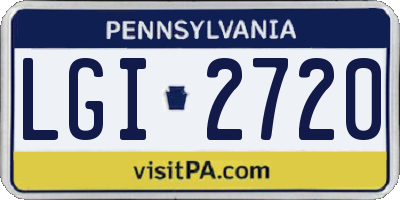 PA license plate LGI2720