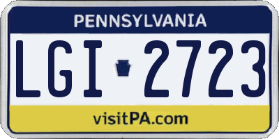 PA license plate LGI2723