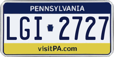 PA license plate LGI2727