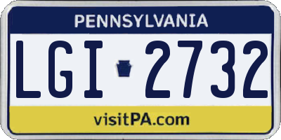 PA license plate LGI2732