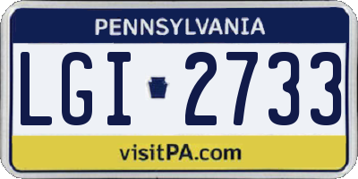 PA license plate LGI2733