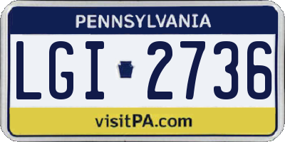 PA license plate LGI2736