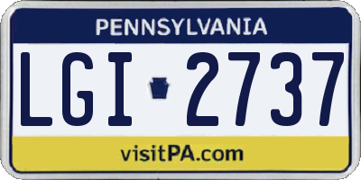 PA license plate LGI2737