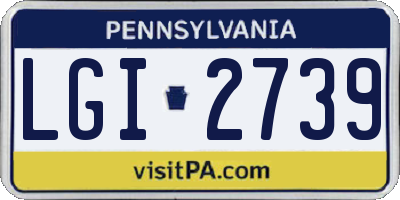 PA license plate LGI2739