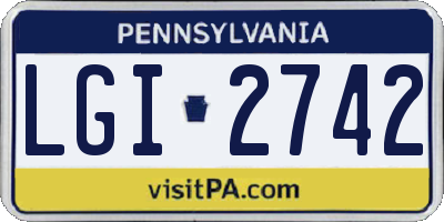 PA license plate LGI2742