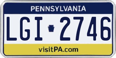 PA license plate LGI2746