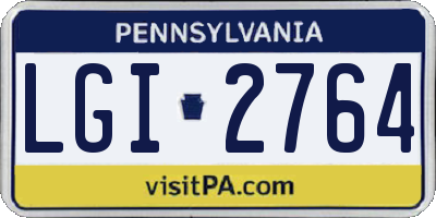 PA license plate LGI2764