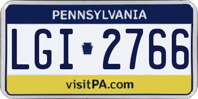 PA license plate LGI2766