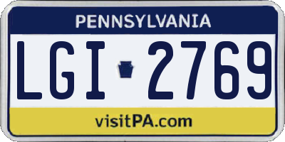 PA license plate LGI2769