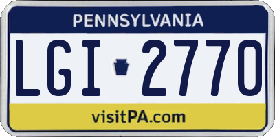 PA license plate LGI2770