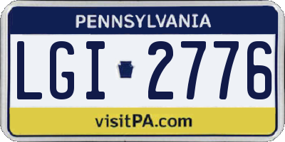 PA license plate LGI2776