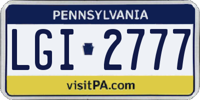 PA license plate LGI2777