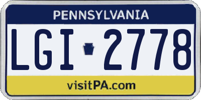 PA license plate LGI2778