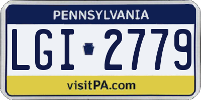 PA license plate LGI2779