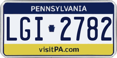 PA license plate LGI2782