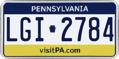 PA license plate LGI2784