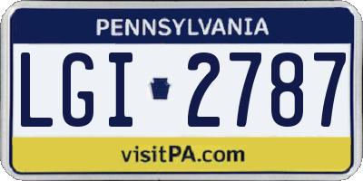 PA license plate LGI2787