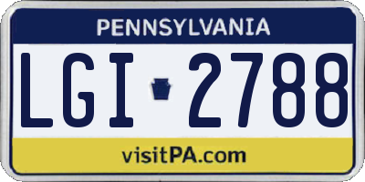 PA license plate LGI2788