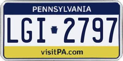PA license plate LGI2797