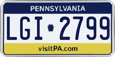 PA license plate LGI2799