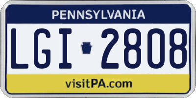 PA license plate LGI2808