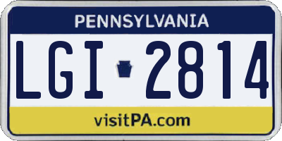 PA license plate LGI2814