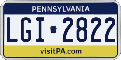 PA license plate LGI2822