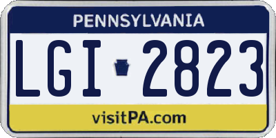 PA license plate LGI2823