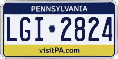 PA license plate LGI2824