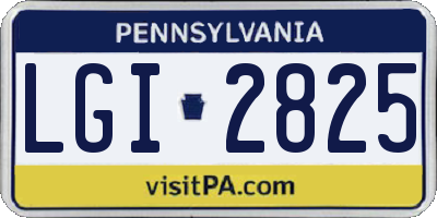 PA license plate LGI2825