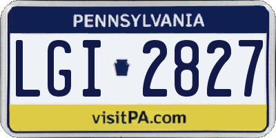 PA license plate LGI2827