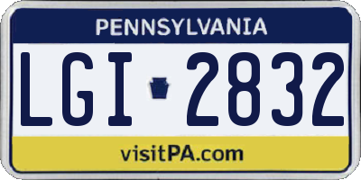 PA license plate LGI2832