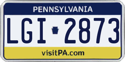 PA license plate LGI2873