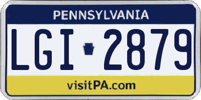 PA license plate LGI2879
