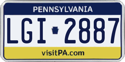 PA license plate LGI2887