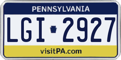 PA license plate LGI2927