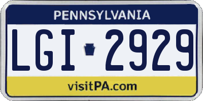 PA license plate LGI2929