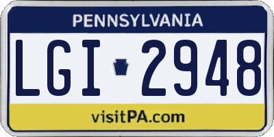PA license plate LGI2948
