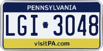 PA license plate LGI3048